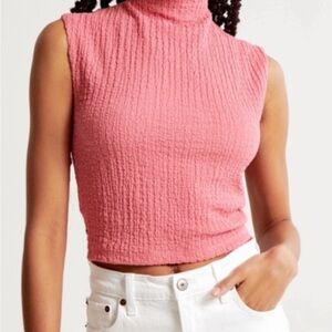 Abercrombie & Fitch Textured Coral Tank Top